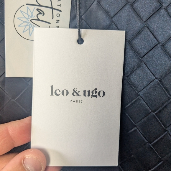 NWT ! LEO & UGO Gina Jacket Navy Blue Glossy Size 5 = XL Perfect For Fall ! - Picture 8 of 16